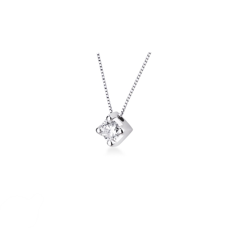 18k white gold solitaire necklace with 0.30 ct diamond 18k white gold solitaire necklace with 0.30 ct diamond