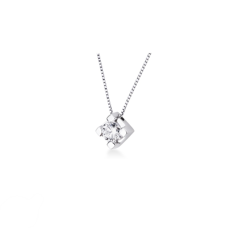 18k white gold solitaire necklace with 0.40 ct diamond 18k white gold solitaire necklace with 0.40 ct diamond