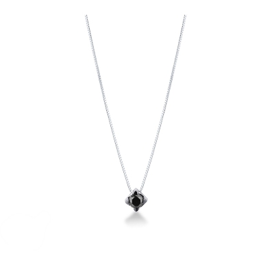 750 white gold necklace with black diamond
