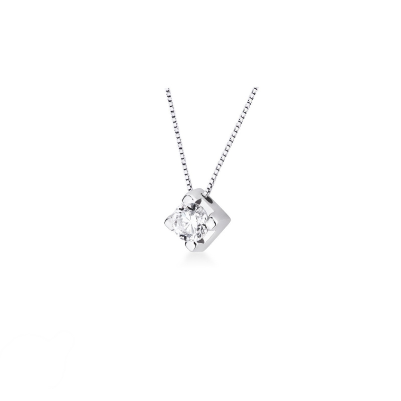 18k white gold solitaire necklace with 0.50 ct diamond 18k white gold solitaire necklace with 0.50 ct diamond