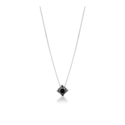 18k white gold necklace with black diamond, 0.50 ct