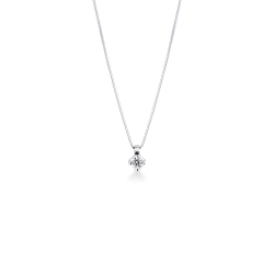 18k white gold solitaire necklace with 0.10 ct diamond