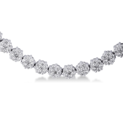 White gold 18k Illusion type necklace with diamonds 