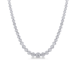White gold 18k Illusion type necklace with diamonds
