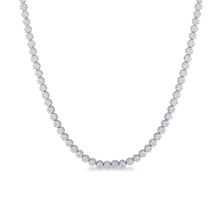 Illusion necklace with diamonds in white gold 18k