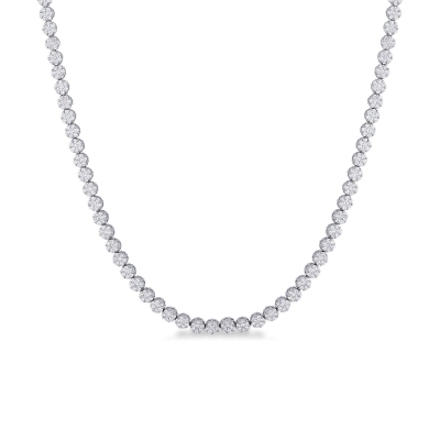 Illusion necklace with diamonds in white gold 18k