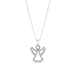 Guardian angel necklace in white gold and diamonds