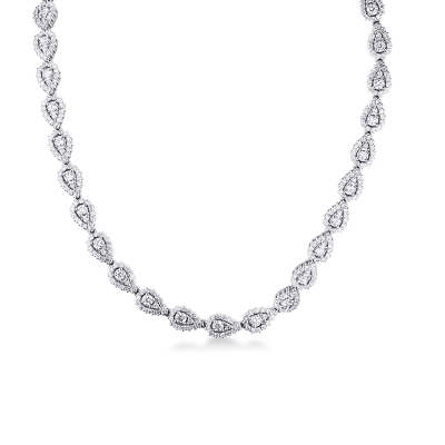 Woman design necklace in white gold 18k with diamonds
