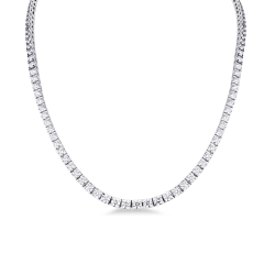 18k white gold graduated tennis necklace with diamonds