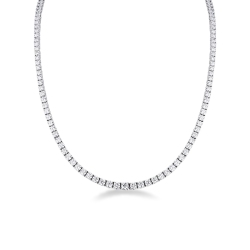 18k white gold tennis necklace with diamonds