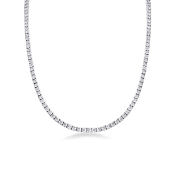 Graduated tennis necklace in white gold 18k with diamonds