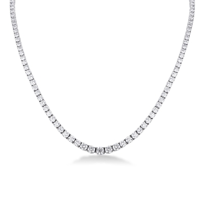 750 white gold tennis diamonds necklace