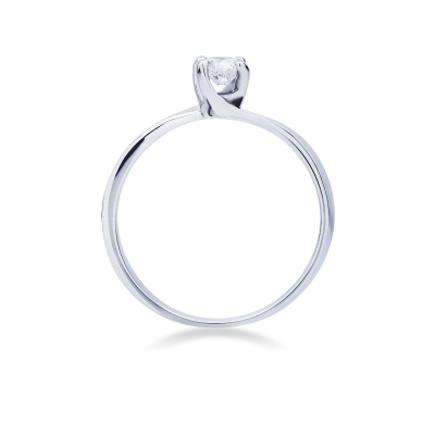 White gold 18k solitaire diamond ring 0,25ct