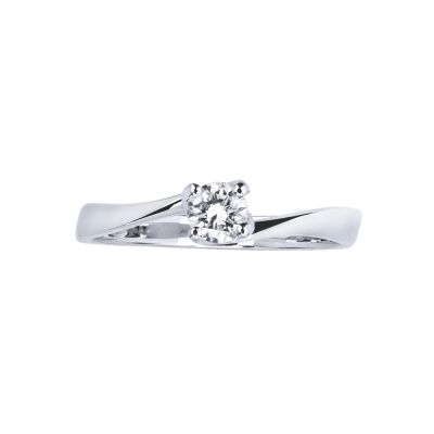 White gold 18k solitaire diamond ring 0,25ct