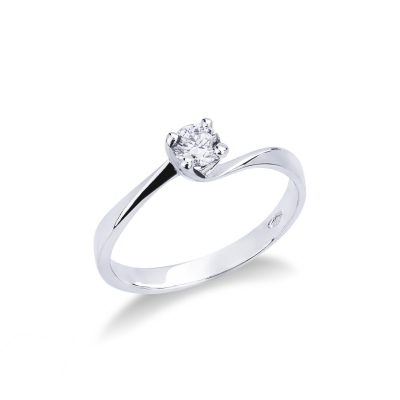 White gold 18k solitaire diamond ring 0,25ct