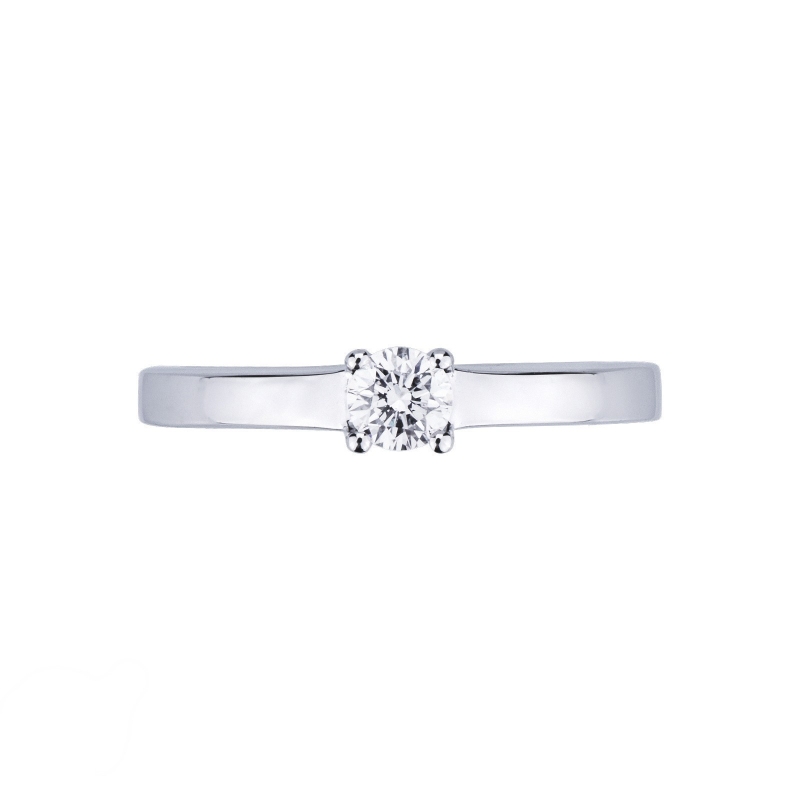 4 claw solitaire ring white gold 18k with a 0,25 ct diamond 