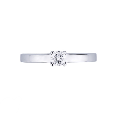 4 claw solitaire ring white gold 18k with a 0,25 ct diamond 