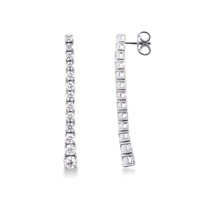 750 white gold tennis earrings diamond