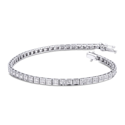 White gold 18k tennis bracelet diamonds