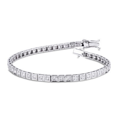 Tennis bracelet in white gold 18k with diamonds about 3,3 mm wide