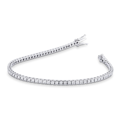 18k white gold tennis bracelet with diamonds about 2,40 mm wide