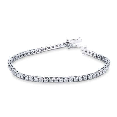 Wire tennis bracelet with diamonds