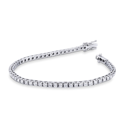 Tennis bracelet with diamonds in white gold 18k