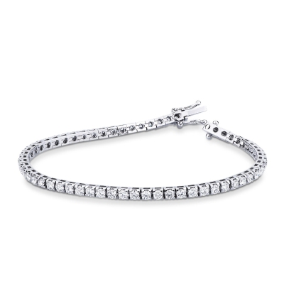 Tennis bracelet in white gold 750 with diamonds