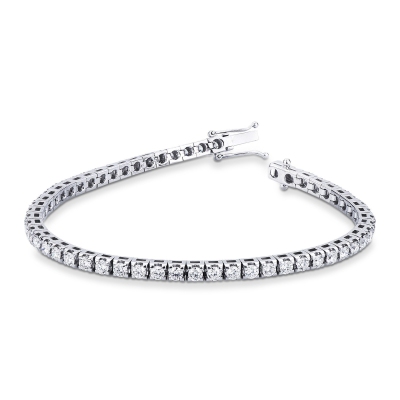 Wire tennis bracelet with diamonds