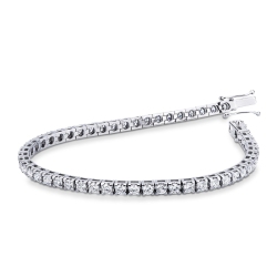 Tennis bracelet with white diamonds in white gold 18k