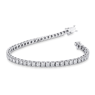 Tennis bracelet in white gold 750 diamonds