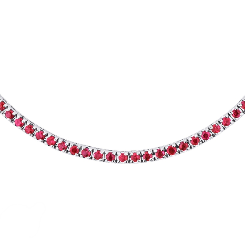 Rubies tennis necklace in white gold 18k Rubies tennis necklace in white gold 18k