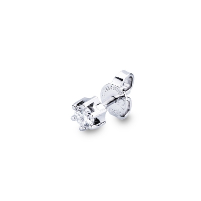 750 white gold 6 prong diamond single earring 