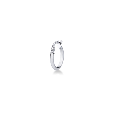 Single hoop earring in white gold 750