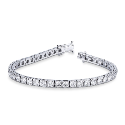 Tennis bracelet in 18k white gold with diamonds