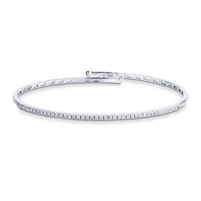 Semirigid bracelet in 18k white gold and diamonds