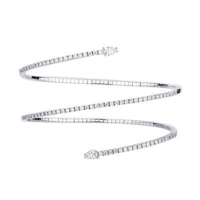 Spring diamonds bracelet in white gold 18k