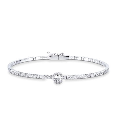 spring bracelet 18k white gold with diamonds