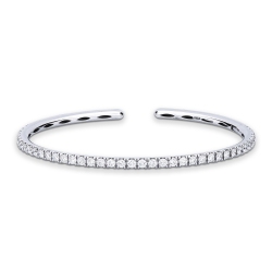 Rigid bracelet in 18k white gold with diamonds