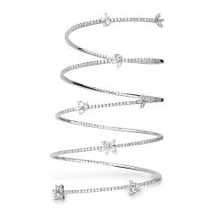 750 white gold spring bracelet with diamonds