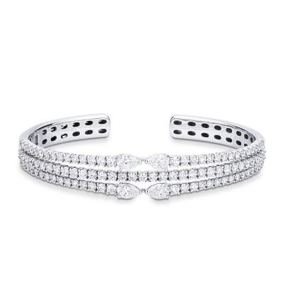 18k white gold rigid bracelet with diamonds