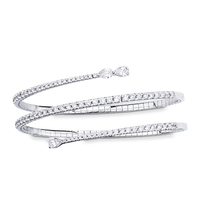 Spring bracelet in white gold 18k with diamonds