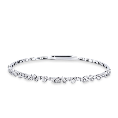 18k white gold spring bracelet with diamonds