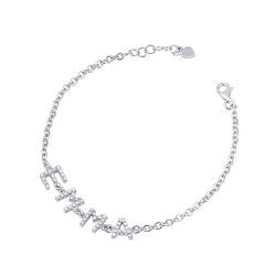 Bracelet with name EMMA in white gold and diamonds