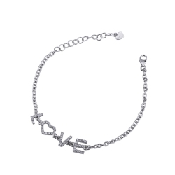 Personalized bracelet LOVE in white gold and diamonds