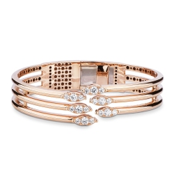 Rigid design bracelet in rose gold 18k with diamonds