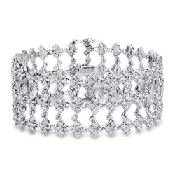 Fancy bracelet in 18k white gold with diamonds