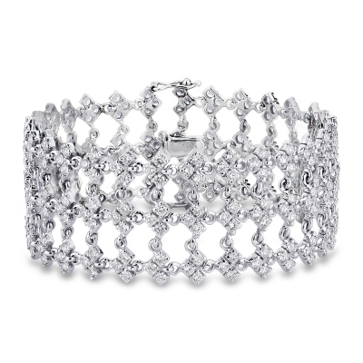Fancy bracelet in 18k white gold with diamonds