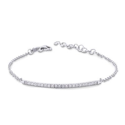 750 white gold bracelet with diamonds bar
