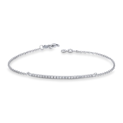 750 white gold bracelet with diamonds bar